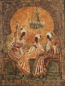 عمل للفنان رفعت أحمد في المعرض (إدارة الغاليري)