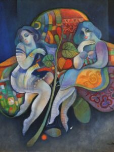 لوحة-للفنان-عفت-حسني-في-معرض-أصداء