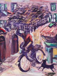 عمل للفنان فتحي عفيفي في معرض أصداء 